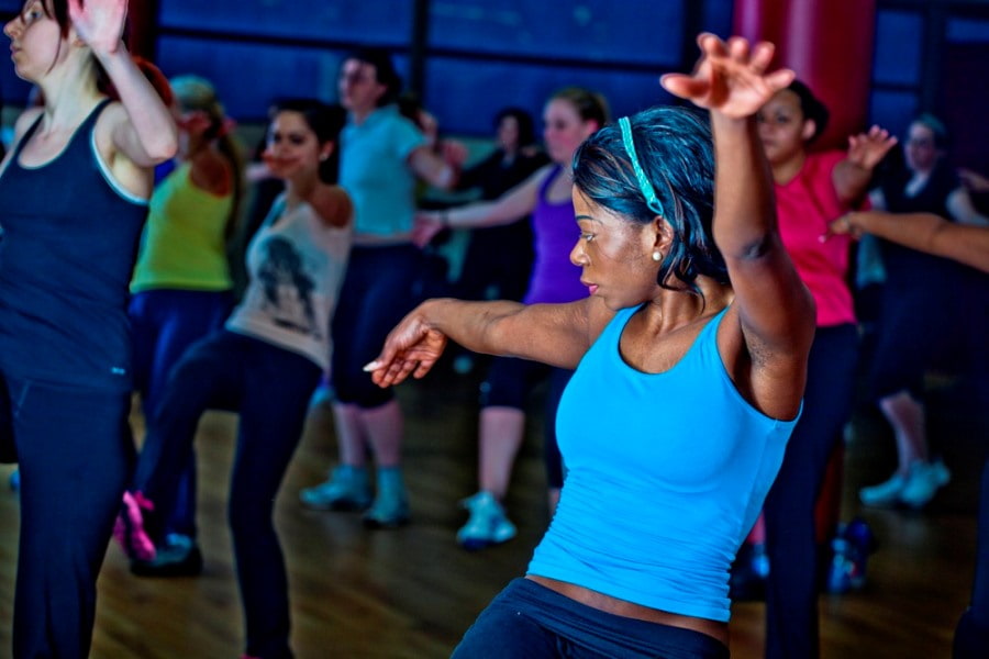Adult Taking Part In A Zumba Dance Fitness Class